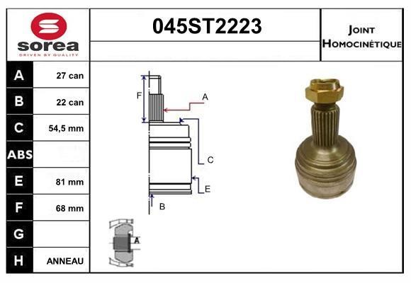 StartCar 045ST2223 Joint kit, drive shaft 045ST2223: Buy near me in Poland at 2407.PL - Good price!