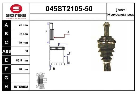 StartCar 045ST2105-50 Joint kit, drive shaft 045ST210550: Buy near me in Poland at 2407.PL - Good price!