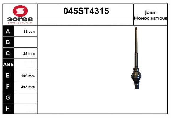 StartCar 045ST4315 Joint kit, drive shaft 045ST4315: Buy near me in Poland at 2407.PL - Good price!