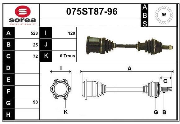 StartCar 075ST87-96 Drive shaft 075ST8796: Buy near me in Poland at 2407.PL - Good price!
