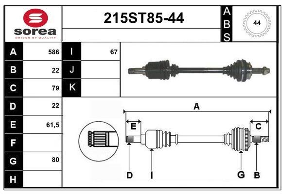 StartCar 215ST85-44 Drive shaft 215ST8544: Buy near me in Poland at 2407.PL - Good price!