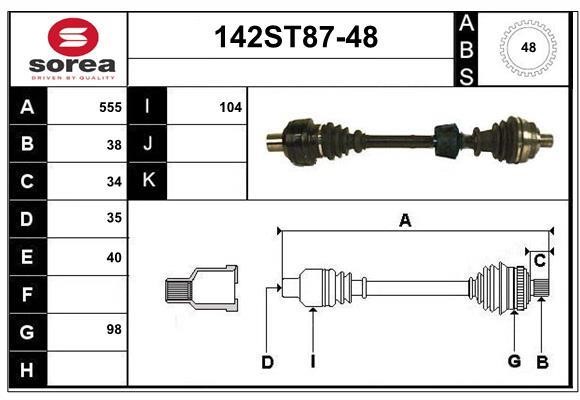 StartCar 142ST87-48 Drive shaft 142ST8748: Buy near me in Poland at 2407.PL - Good price!