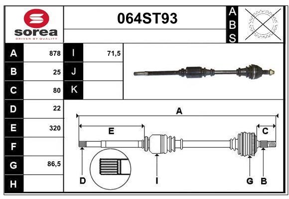 StartCar 064ST93 Вал приводной 064ST93: Купить в Польше - Отличная цена на 2407.PL!