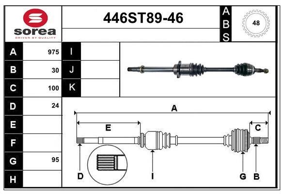 StartCar 446ST89-46 Drive shaft 446ST8946: Buy near me in Poland at 2407.PL - Good price!
