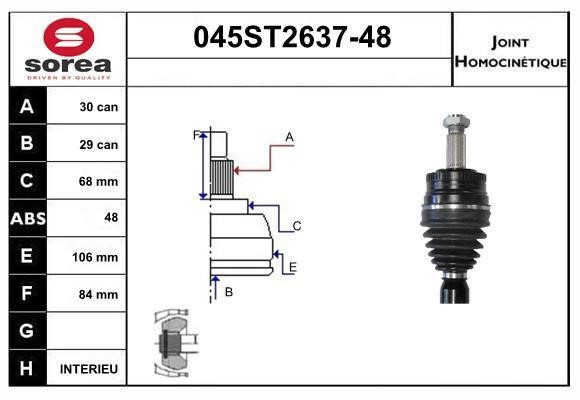 StartCar 045ST2637-48 Przegub homokinetyczny 045ST263748: Dobra cena w Polsce na 2407.PL - Kup Teraz!