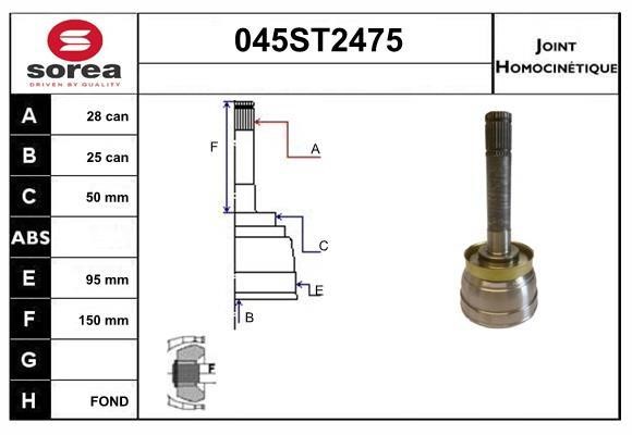StartCar 045ST2475 Joint kit, drive shaft 045ST2475: Buy near me in Poland at 2407.PL - Good price!