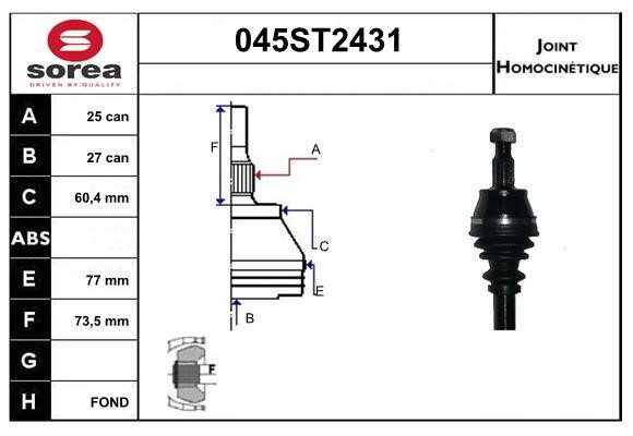 StartCar 045ST2431 Joint kit, drive shaft 045ST2431: Buy near me in Poland at 2407.PL - Good price!