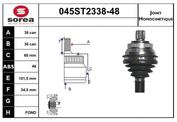 StartCar 045ST2338-48 ШРУС 045ST233848: Отличная цена - Купить в Польше на 2407.PL!