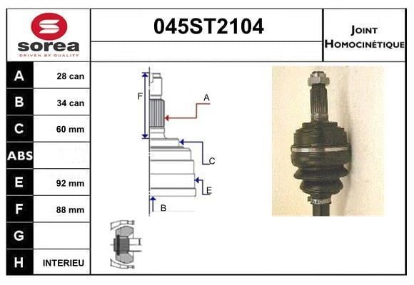 StartCar 045ST2104 Joint kit, drive shaft 045ST2104: Buy near me in Poland at 2407.PL - Good price!