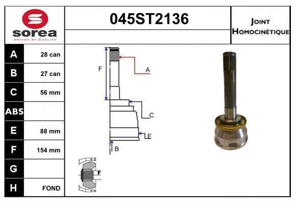 StartCar 045ST2136 Joint kit, drive shaft 045ST2136: Buy near me in Poland at 2407.PL - Good price!