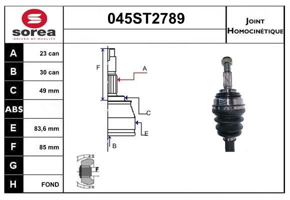 StartCar 045ST2789 Joint kit, drive shaft 045ST2789: Buy near me in Poland at 2407.PL - Good price!