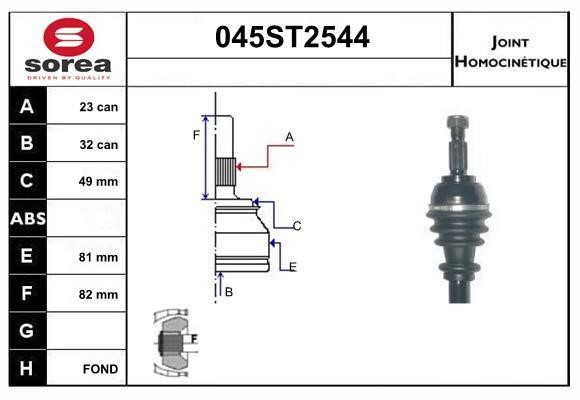 StartCar 045ST2544 Joint kit, drive shaft 045ST2544: Buy near me in Poland at 2407.PL - Good price!