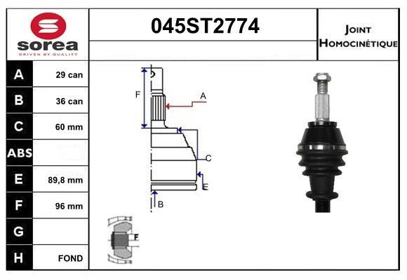 StartCar 045ST2774 ШРУС 045ST2774: Отличная цена - Купить в Польше на 2407.PL!