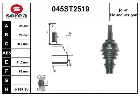 StartCar 045ST2519 Joint kit, drive shaft 045ST2519: Buy near me in Poland at 2407.PL - Good price!