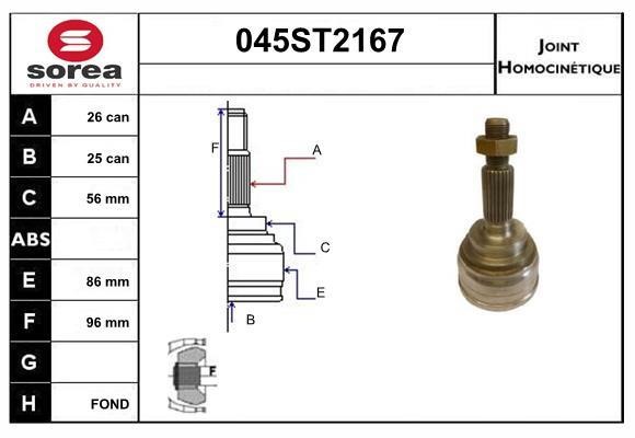 StartCar 045ST2167 Joint kit, drive shaft 045ST2167: Buy near me in Poland at 2407.PL - Good price!