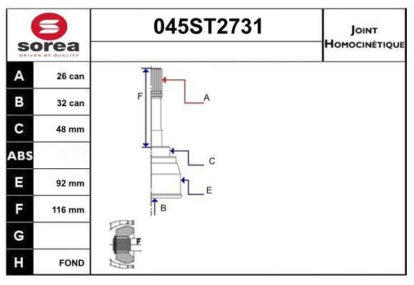 StartCar 045ST2731 Przegub homokinetyczny 045ST2731: Dobra cena w Polsce na 2407.PL - Kup Teraz!