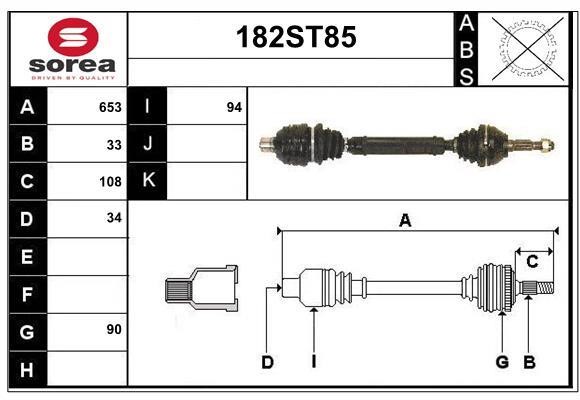 StartCar 182ST85 Drive shaft 182ST85: Buy near me in Poland at 2407.PL - Good price!