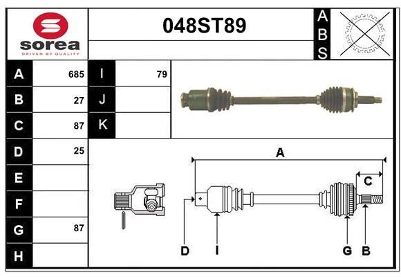 StartCar 048ST89 Drive shaft 048ST89: Buy near me in Poland at 2407.PL - Good price!