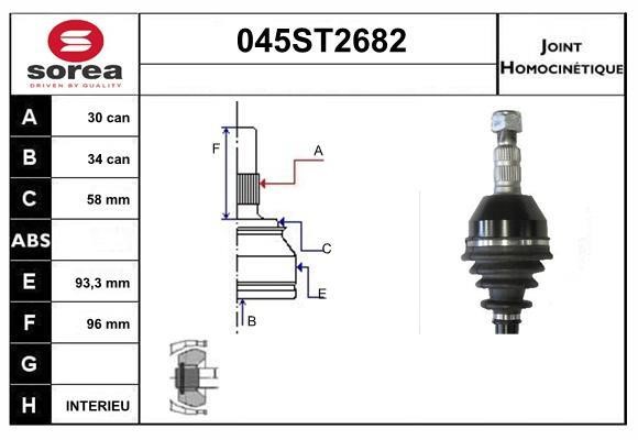 StartCar 045ST2682 Joint kit, drive shaft 045ST2682: Buy near me in Poland at 2407.PL - Good price!