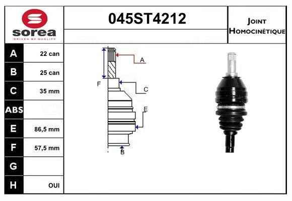 StartCar 045ST4212 Joint kit, drive shaft 045ST4212: Buy near me at 2407.PL in Poland at an Affordable price!