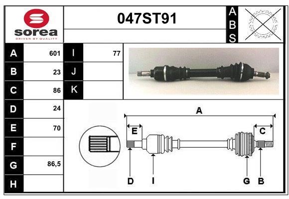 StartCar 047ST91 Вал приводной 047ST91: Купить в Польше - Отличная цена на 2407.PL!