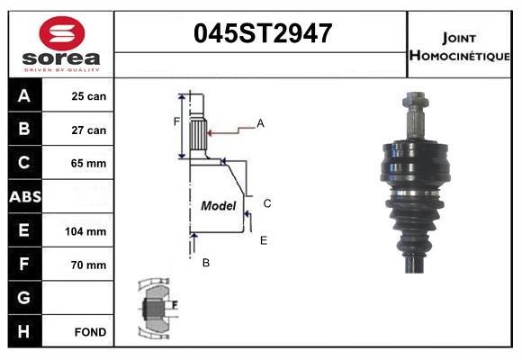 StartCar 045ST2947 Joint kit, drive shaft 045ST2947: Buy near me in Poland at 2407.PL - Good price!