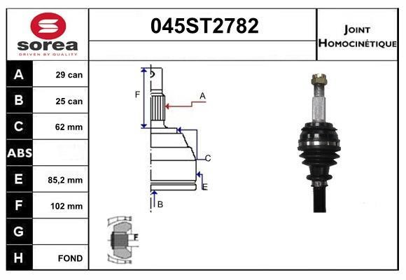 StartCar 045ST2782 Joint kit, drive shaft 045ST2782: Buy near me in Poland at 2407.PL - Good price!