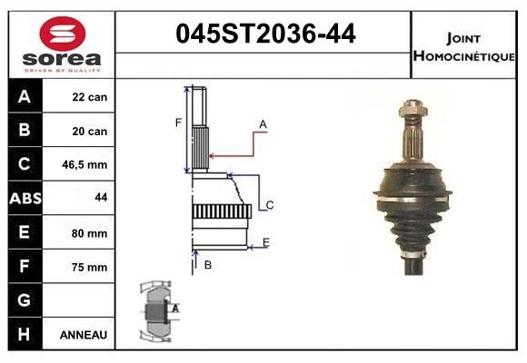 StartCar 045ST2036-44 Gelenksatz, antriebswelle 045ST203644: Kaufen Sie zu einem guten Preis in Polen bei 2407.PL!