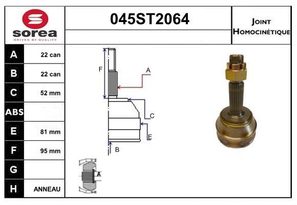 StartCar 045ST2064 Joint kit, drive shaft 045ST2064: Buy near me in Poland at 2407.PL - Good price!