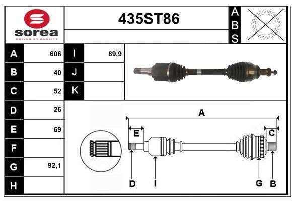 StartCar 435ST86 Вал приводной 435ST86: Отличная цена - Купить в Польше на 2407.PL!