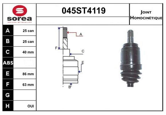 StartCar 045ST4119 Joint kit, drive shaft 045ST4119: Buy near me in Poland at 2407.PL - Good price!