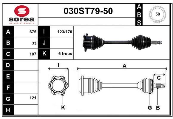 StartCar 030ST79-50 Drive shaft 030ST7950: Buy near me in Poland at 2407.PL - Good price!
