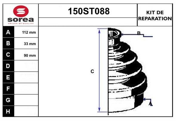 StartCar 150ST088 Пильовик приводного валу, комплект 150ST088: Приваблива ціна - Купити у Польщі на 2407.PL!