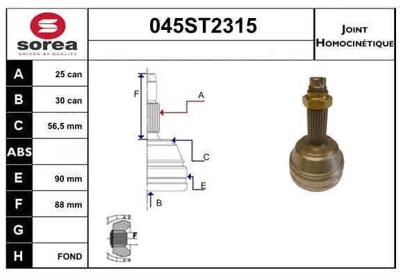 StartCar 045ST2315 Joint kit, drive shaft 045ST2315: Buy near me in Poland at 2407.PL - Good price!