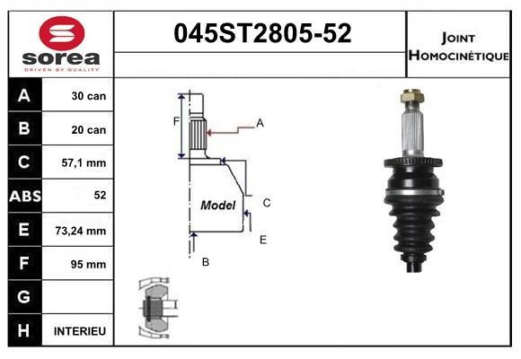 StartCar 045ST2805-52 Joint kit, drive shaft 045ST280552: Buy near me in Poland at 2407.PL - Good price!