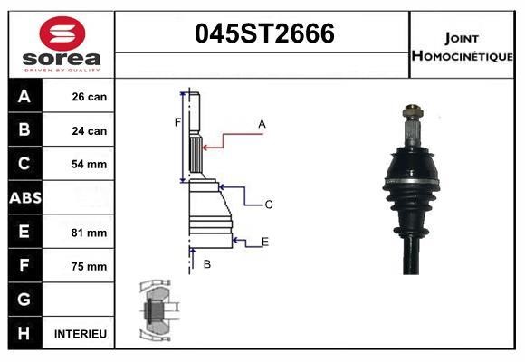 StartCar 045ST2666 Joint kit, drive shaft 045ST2666: Buy near me in Poland at 2407.PL - Good price!