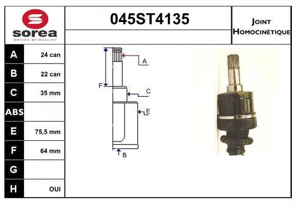 StartCar 045ST4135 Joint kit, drive shaft 045ST4135: Buy near me in Poland at 2407.PL - Good price!