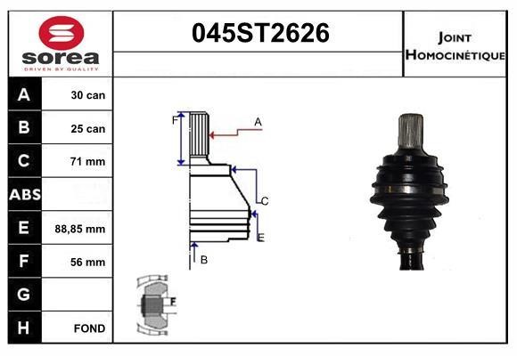 StartCar 045ST2626 Joint kit, drive shaft 045ST2626: Buy near me in Poland at 2407.PL - Good price!