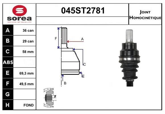 StartCar 045ST2781 Joint kit, drive shaft 045ST2781: Buy near me in Poland at 2407.PL - Good price!