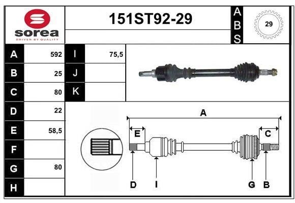 StartCar 151ST92-29 Drive shaft 151ST9229: Buy near me at 2407.PL in Poland at an Affordable price!