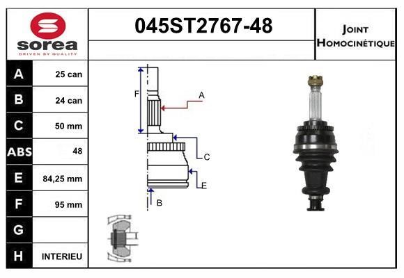 StartCar 045ST2767-48 Joint kit, drive shaft 045ST276748: Buy near me in Poland at 2407.PL - Good price!