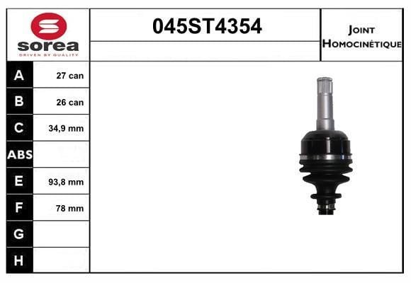 StartCar 045ST4354 Joint kit, drive shaft 045ST4354: Buy near me in Poland at 2407.PL - Good price!