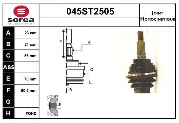 StartCar 045ST2505 Joint kit, drive shaft 045ST2505: Buy near me in Poland at 2407.PL - Good price!
