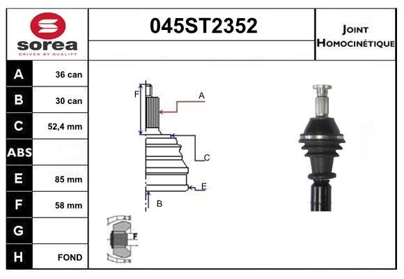 StartCar 045ST2352 Gelenksatz, antriebswelle 045ST2352: Kaufen Sie zu einem guten Preis in Polen bei 2407.PL!