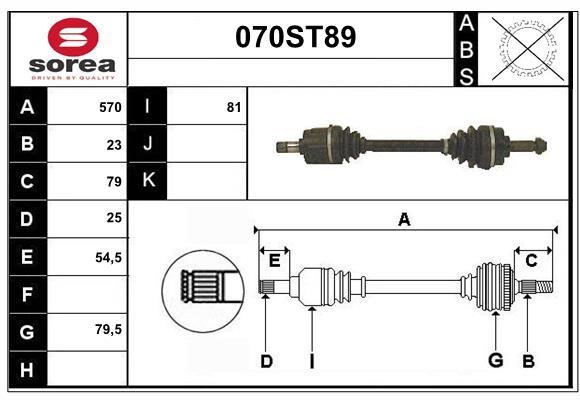 StartCar 070ST89 Drive shaft 070ST89: Buy near me in Poland at 2407.PL - Good price!