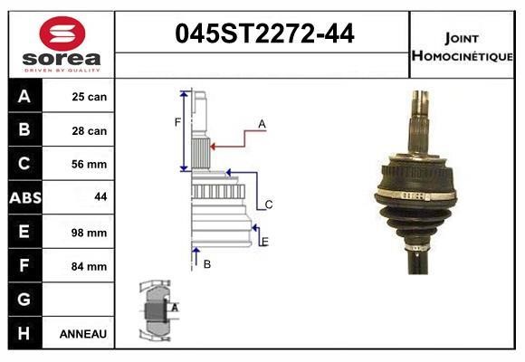 StartCar 045ST2272-44 Joint kit, drive shaft 045ST227244: Buy near me in Poland at 2407.PL - Good price!