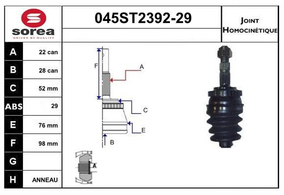 StartCar 045ST2392-29 Joint kit, drive shaft 045ST239229: Buy near me in Poland at 2407.PL - Good price!