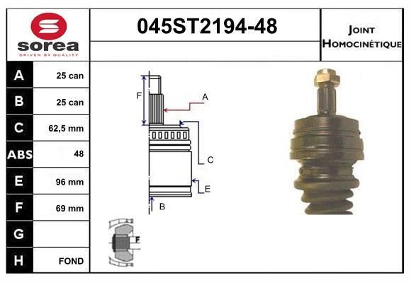 StartCar 045ST2194-48 Joint kit, drive shaft 045ST219448: Buy near me in Poland at 2407.PL - Good price!
