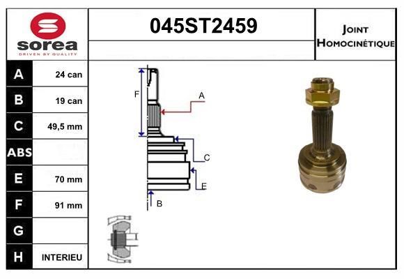 StartCar 045ST2459 Joint kit, drive shaft 045ST2459: Buy near me in Poland at 2407.PL - Good price!