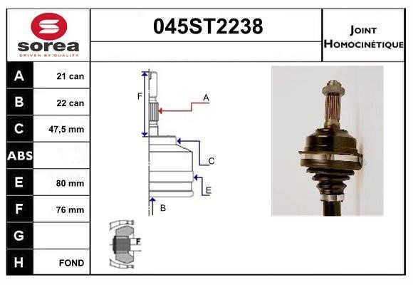 StartCar 045ST2238 Gelenksatz, antriebswelle 045ST2238: Kaufen Sie zu einem guten Preis in Polen bei 2407.PL!